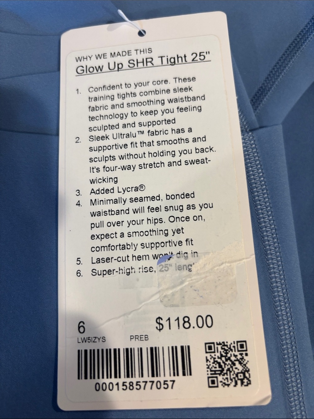 lululemon Glow Up Super High Rise Leggings in Prep Blue, Sz 4 OR 6, 25” NWT - Picture 2 of 3